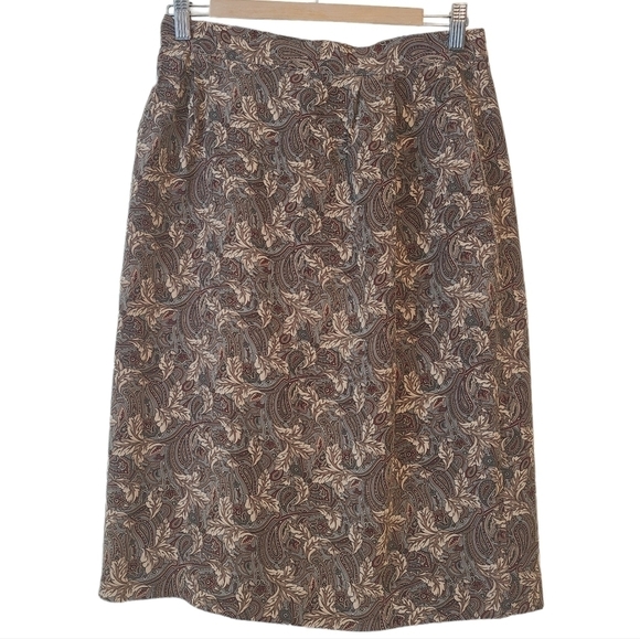 Talbots | Vintage Silk Paisley Print Midi Length Pencil Skirt (Size 12) - Picture 12 of 12